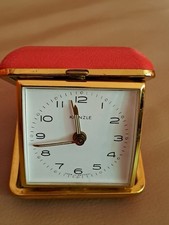 Kienzle, Reisewecker, Kofferuhr, Wecker mechanisches Uhrwerk, ca. 1950 in Rot
