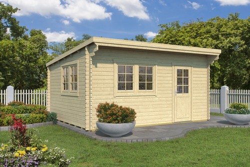 Gartenhaus blockhaus pultdach - ,