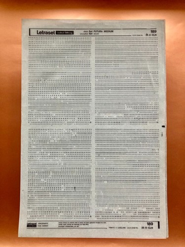 Letraset 189 futura medium - futura,