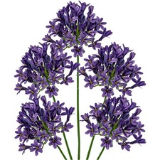 Künstliche Agapanthus Schmucklilie 75cm Lila Kunstblumen für Dekoration Blume...