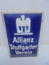 Blechschild Allianz Versicherung  Ungereinigter Fundzustand