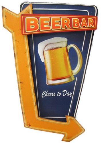 Blechschild beer bar - "beer, bar"