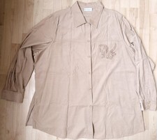 Ulla Popken Cord Kord Babycord Bluse beige Gr. 50 / 52 Damen TOP