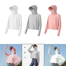 Damen Sonnenschutz Kleidung Outdoor Tops Soft Outwear Ice Silk Sun Proof Long
