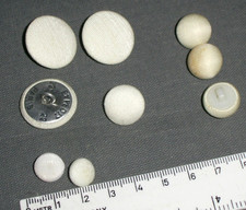 Knöpfe - rund - weiss stoffbezogen - 3+1+3+2 Öse Jacke Hemd Ziede EXPEDIT