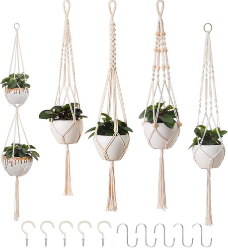 Makramee blumenampel 5er set - blumenampel,