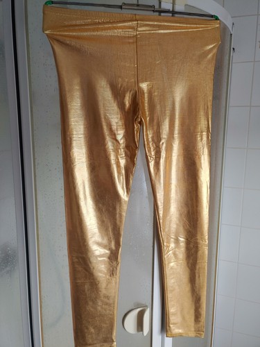 Glanz leggings goldfarben - leggings,