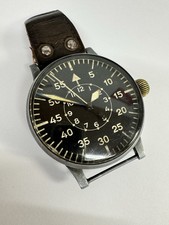 Laco Military B Uhr Fliegeruhr Handaufzug Ref 23883 + 2 Bänder Militär H881