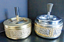 2 Schleuder-Aschenbecher Ehrhardt & Söhne 1xgold 1xsilder Puttenornament