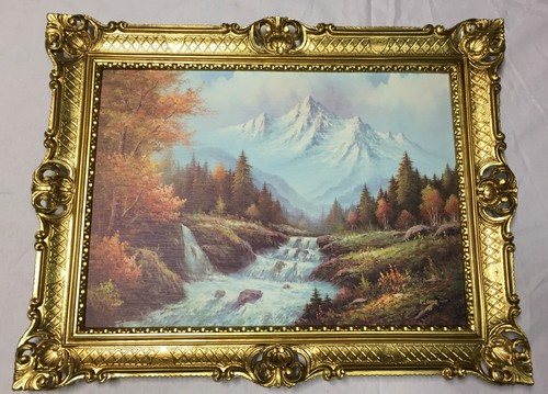 Gerahmte gemälde berge see - gerahmte,