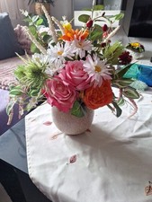 Bunter Deko Strauß Seidenblumen mit Vase  ,Strauß nicht tauschbar