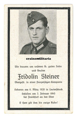 Orig sterbebild panzerjäger - orig.,