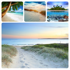 STRAND MEER NATUR PALMEN 3D Vlies Fototapete Wohnzimmer Schlafzimmer TAPETE