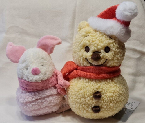 Pooh piglet snowman plush - pooh,