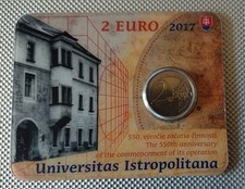 2 Euro Coin Card Slowakei 2017 Universität Istropolitana