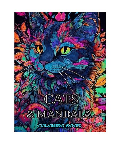 Cats with mandalas adult - with,
