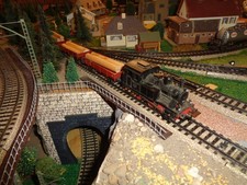 Märklin Konvolut - Güterzug Dampflok T3 + 3 Niederbordwagen mit Holz ANALOG T78