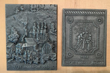 Buderus Kunstguss Plakette Relief 2 Jahresplaketten 1981, 1982