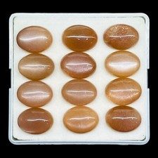 12 Stück Natürlich Mondstein 16x12mm Oval Peach Cabochon Edelsteine Großhandel