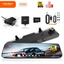WOLFBOX G900 AutoKamera 4K Spiegel Dashcam Vorne und Hinten mit Hardwire-Kit