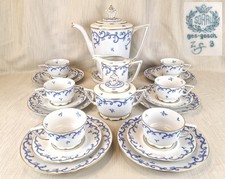 21-tlg. ART DECO Set Porzellan SORAU Tee-Kanne Zuckerdose Sahnekanne Tasse P528