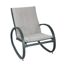 SVITA EIBY DELUXE Schaukelstuhl Schaukelsessel Outdoor Armlehne Hellgrau