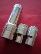 3 x Sandvik Belzer Stecknuss 7800DM 10, 13, 19mm, Antrieb 1/2" 