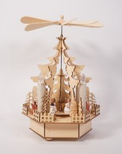 Vintage Holz Laubsäge Weihnachtspyramide Schneemann Engel elektrisch (Batterie)