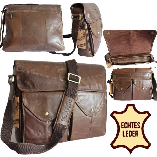 Echtes leder schultertasche - echtes,