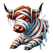 3x Halloween Highland cow car