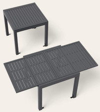 Esstisch Tisch für 4–6 Personen Anthrazit Ausziehbar 80 x 80 cm / 80 x 160cm
