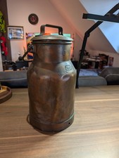 Kupferfarbene alte Milchkanne – Vintage Landhaus Deko Metallkanne Rarität