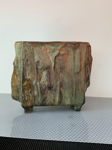 Grüne keramikvase skulptur - grüne,