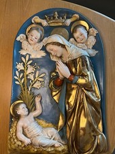 Stuckrelief Madonna  Engel alt
