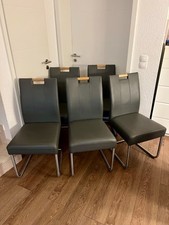 5 Esszimmerstühle GRAU Kunstleder Freischwinger, Top-Zustand PLZ 65375