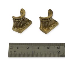 2x Uhrendekor Messingfüße