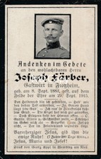 WK1 Sterbebild Joseph Färber