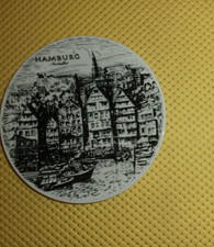 Teller, Wandteller, Deko-Teller,  "Hamburg", Porzellan, weiß/schwarz