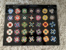 5 vollständige eingerahmte Paulson Pokerchip Sample Sets