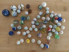 Konvolut Murmeln Glas französisch Fadenglas Abriss Lauscha Marble 70St. 1930 -50