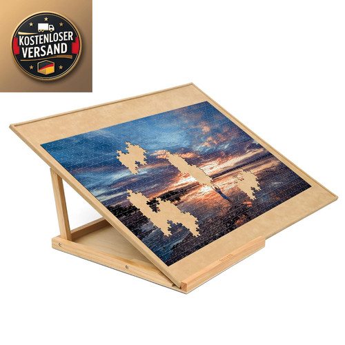 Puzzlebrett mit ständer holz - puzzlebrett,