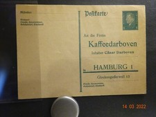 DR -  Ganzsache P195 - privater Zudruck Darboven Hamburg