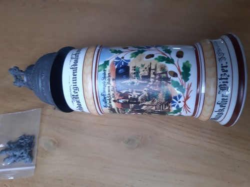 Reservistenkrug mit zinndeckel - mit,