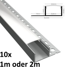 10x Einputz Einbau Profil