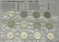 12 x 5 DM Münzen