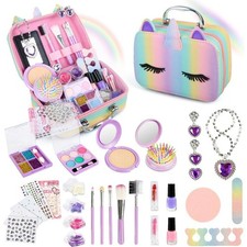 Kinderschminke Set Mädchen Schminkkoffer Mädchen-30 PCS Waschbar Schminke Kind