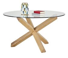 Esstisch Figo aus Glas und Holz  / Massivholz