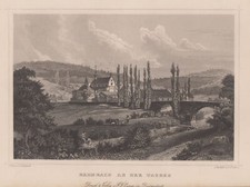 Wertheim Bronnbach Original Stahlstich Foltz 1850