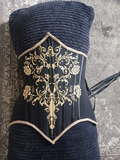 Videnoir Korsett schwarz transparent mesh gold floral barock Gothic Burlesque S