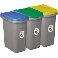 Mülleimer mit Deckel grau